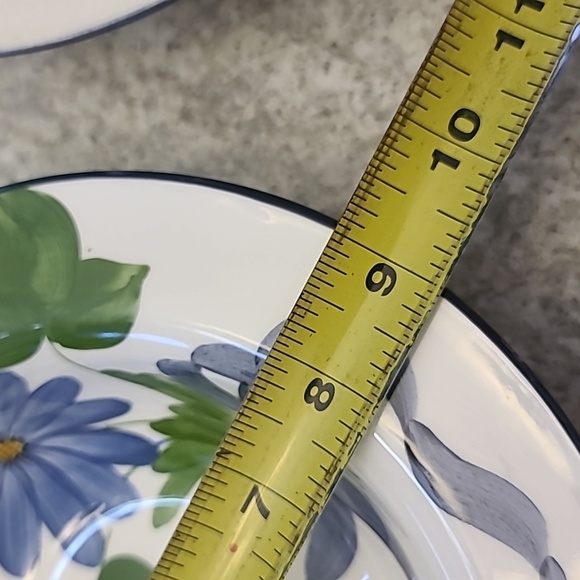 Floral Ceramic Bowls Set - Blue, Yellow, Green - Picture 3 of 6